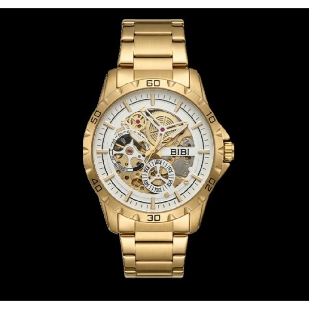 BIBI Skeleton Automatic Watch Gold‎ 42mm
